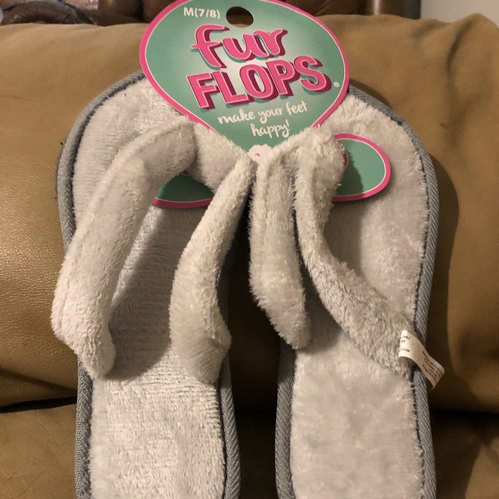 Grey Fur Flops